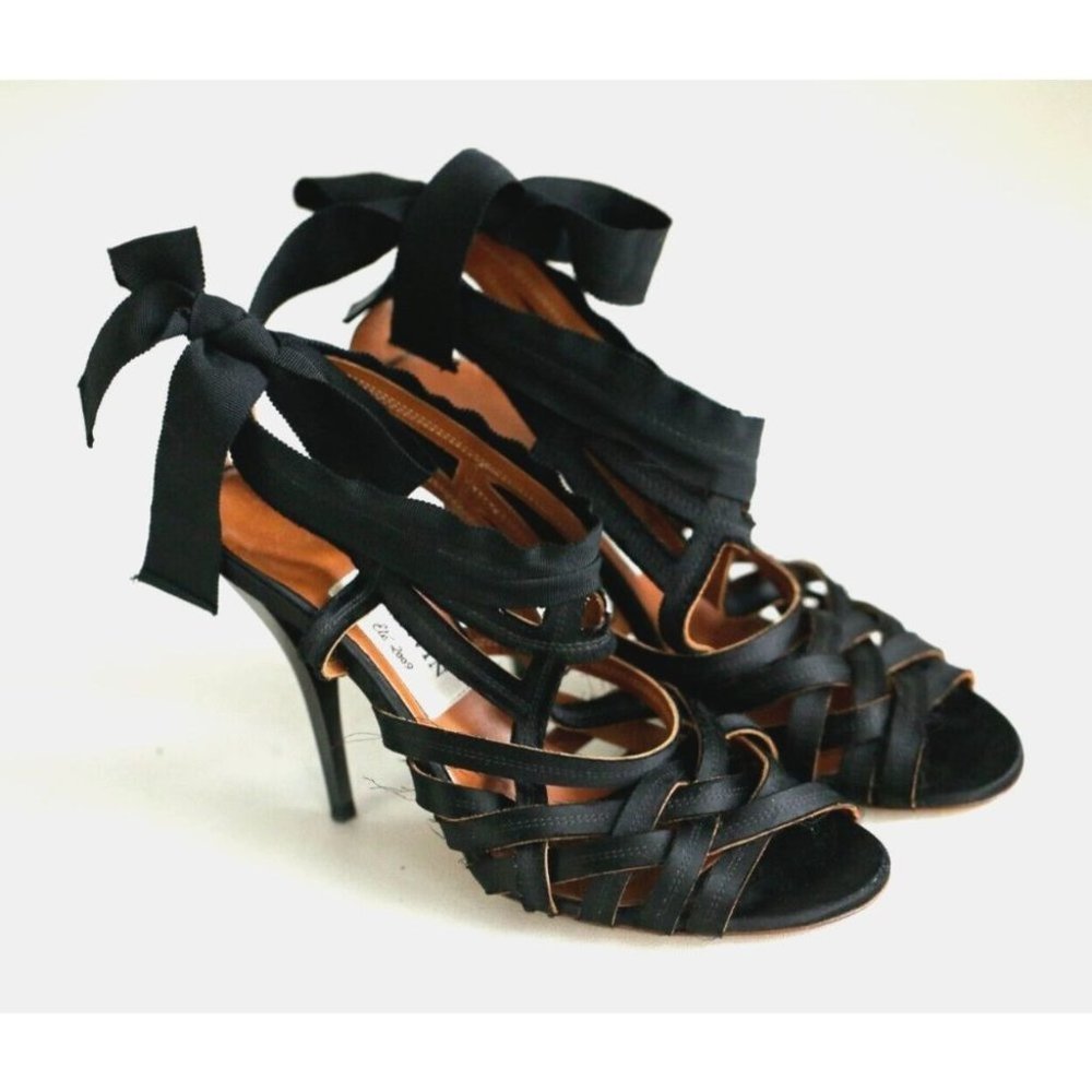 Lanvin Black Strappy Heels